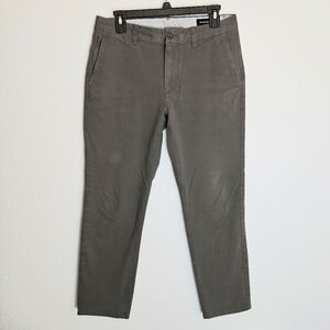 Men's Gray Slim Fit Bonobos Pants Chinos 30X28 Casual Comfort Stretch Cotton